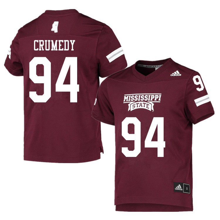 Men #94 Jaden Crumedy Mississippi State Bulldogs College Football Jerseys Sale-Maroon - Click Image to Close